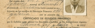 Certificado de estudios primarios de Don  José Vicente Rodríguez Iglesias.